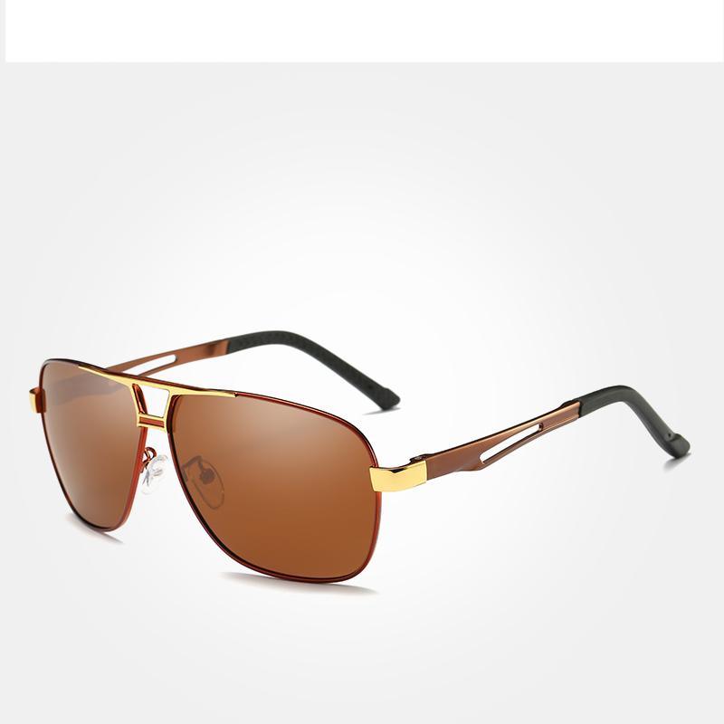 Business Luxury Men Polarized Square Driving Sunglasses Lens Brand Designer Aluminum Classic Frame Elegant Sunglasses