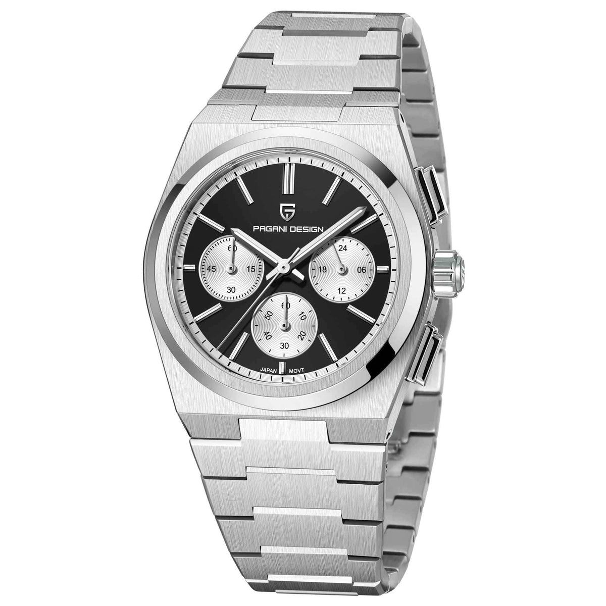 Men's Blue Chronograph Watch - 100M Waterproof, Sapphire Crystal, Stainless Steel