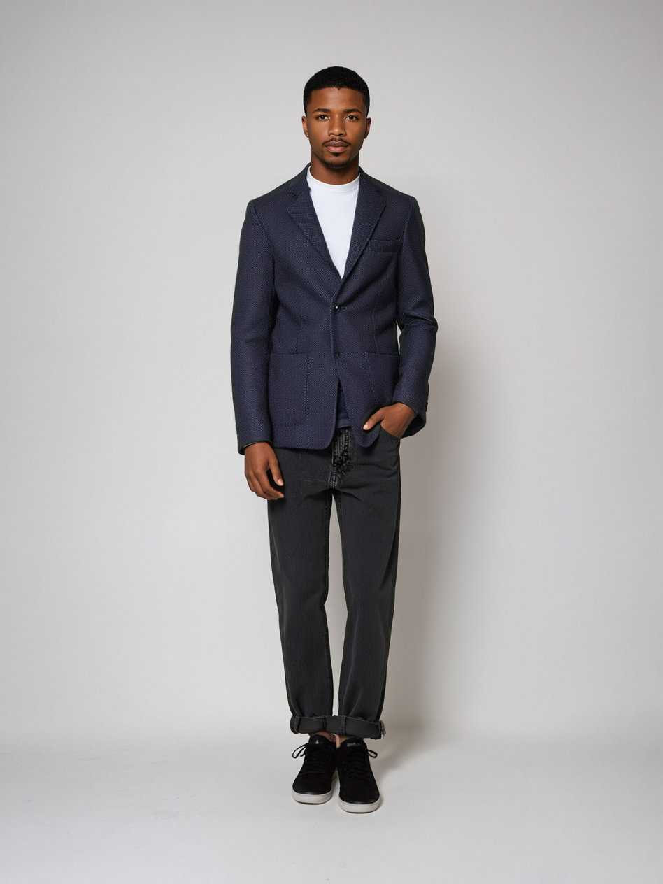 Pin Dot Knit Blazer
