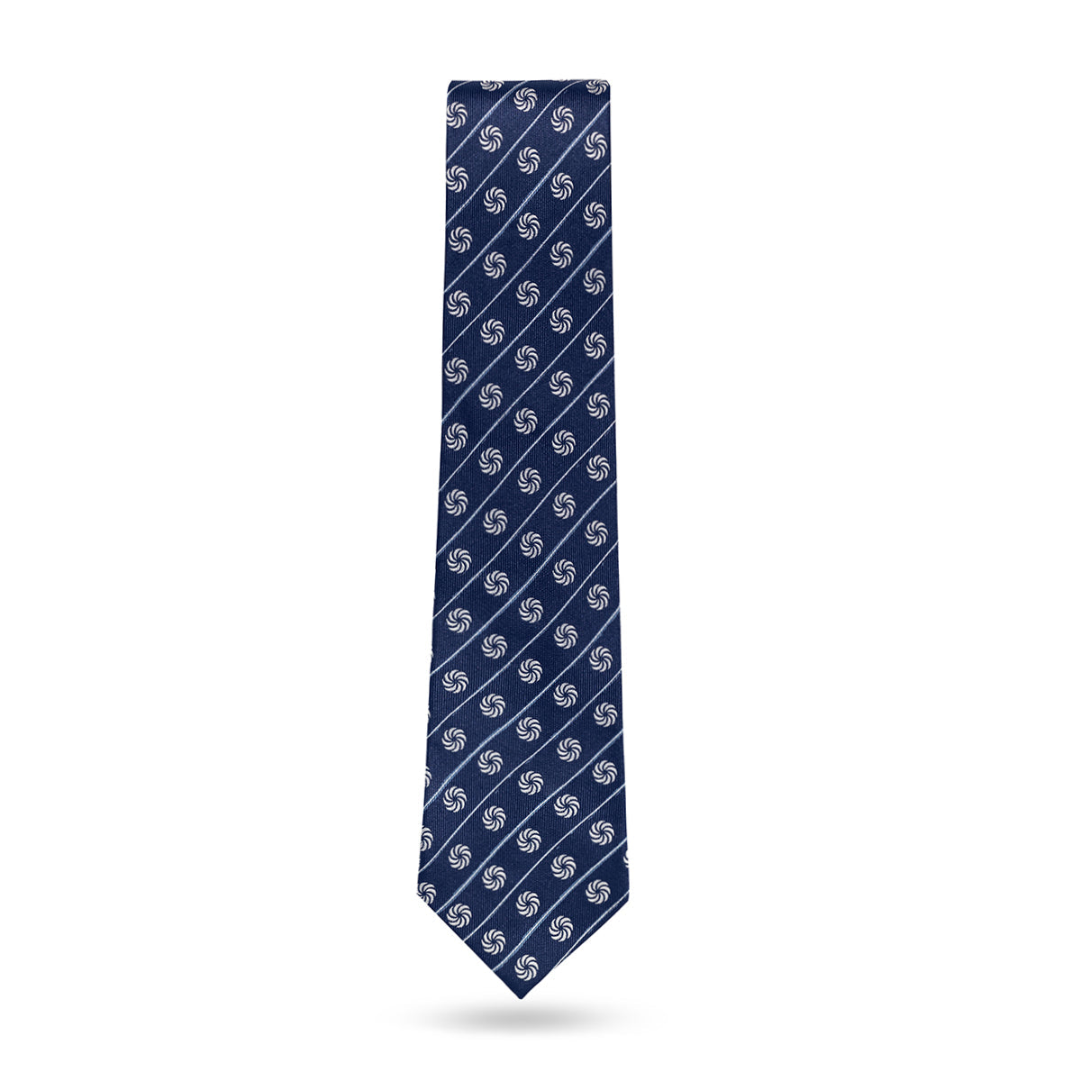 Eternity Silk Necktie - Navy/Grey Jacquard 100% Silk | Miray Collection