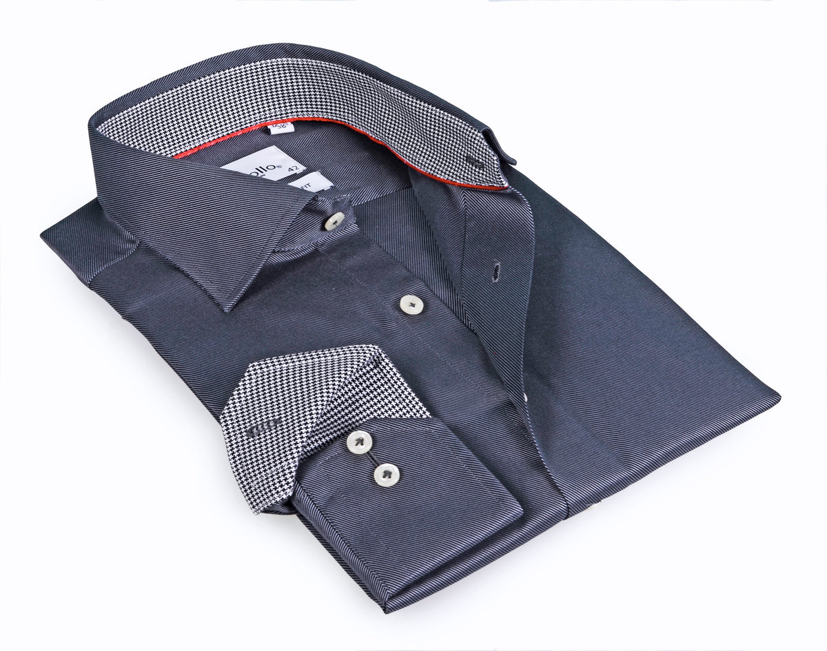 Long Sleeve Shirt with contract trimming // Dual cuffs // contemporary fit- Final Sale