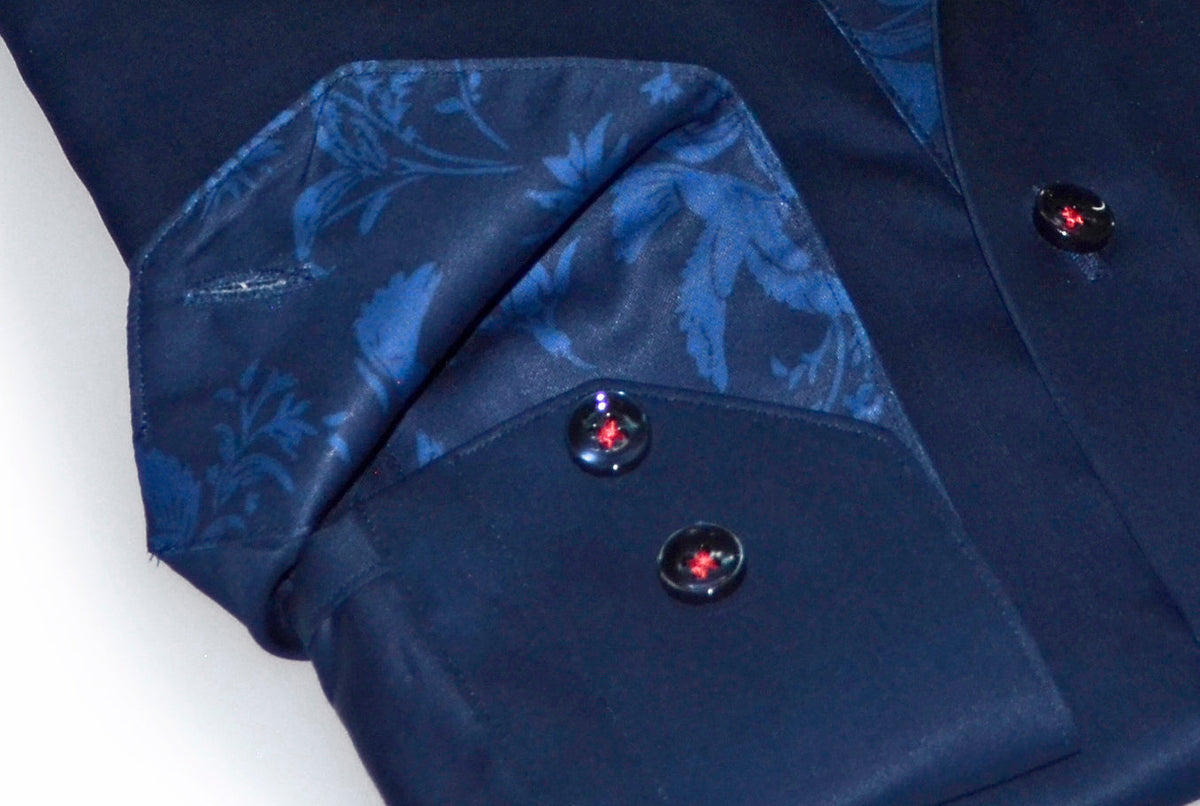 Geo Button-Up Shirt With Contrast Details // Navy // Contemporary Fit (Regular)