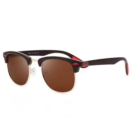 Popular Retro New Polarized Men's Sunglasses UV400 Square Half Metal Frame Ladies Sunglasses Brand Design Glasses Driving Sunglasses