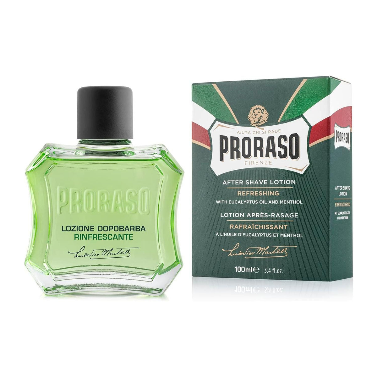 Proraso Aftershave Lotion - Eucalyptus Oil & Menthol | Italian Formula 3.4 Oz