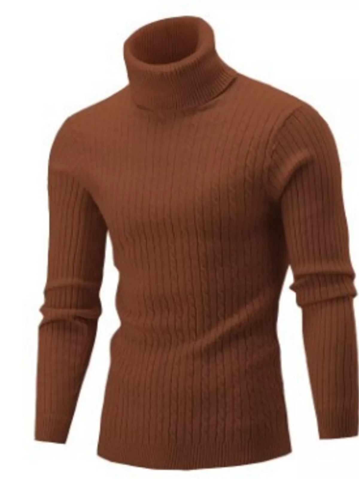 Men's Classic Cable Knit Turtleneck Sweater - Full Size Plus Size | Premium Pullover