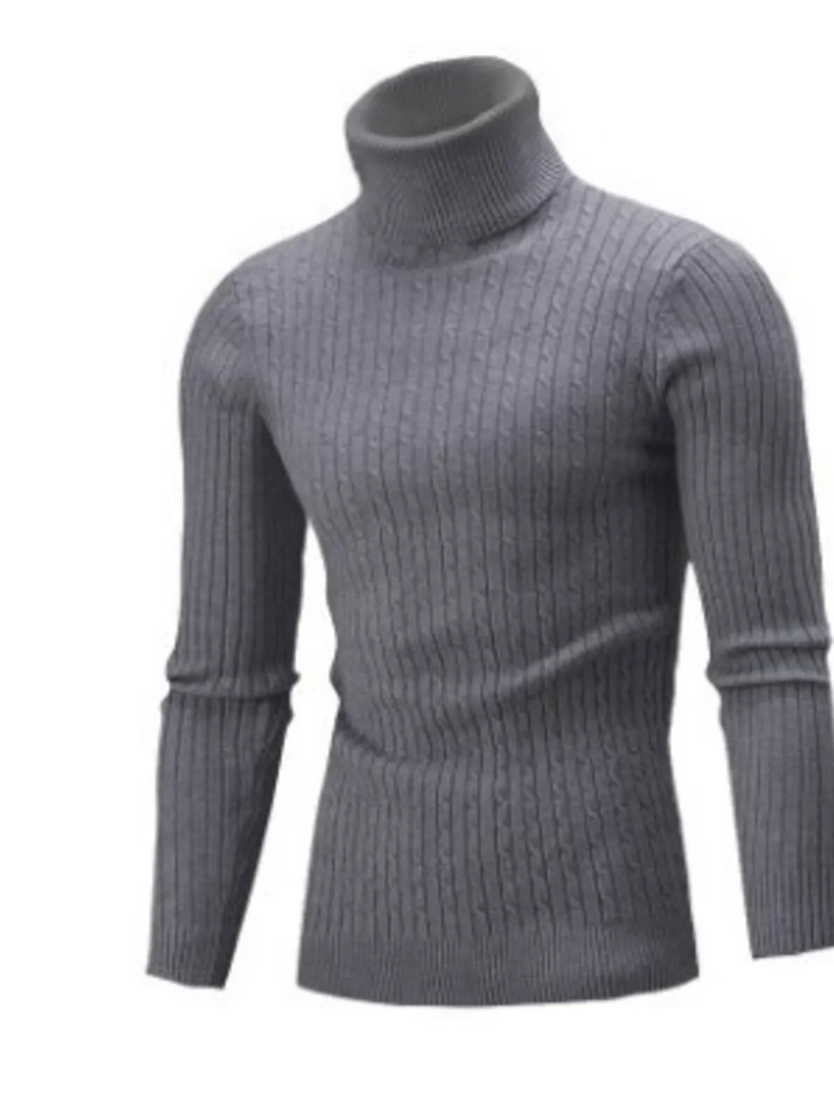 Men's Classic Cable Knit Turtleneck Sweater - Full Size Plus Size | Premium Pullover
