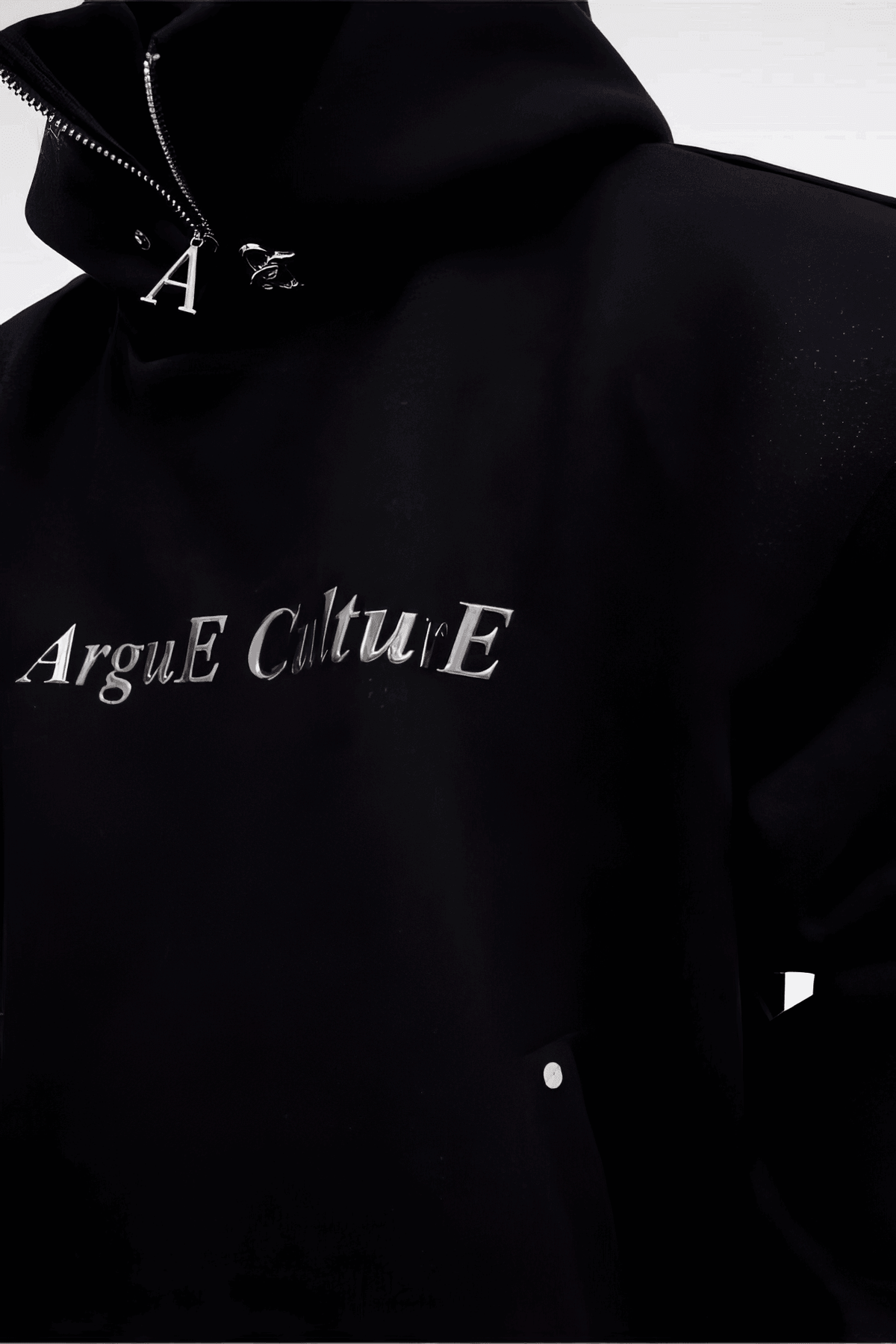 American Style Heavy Hooded Sweatshirt – High Collar, Shoulder Pads