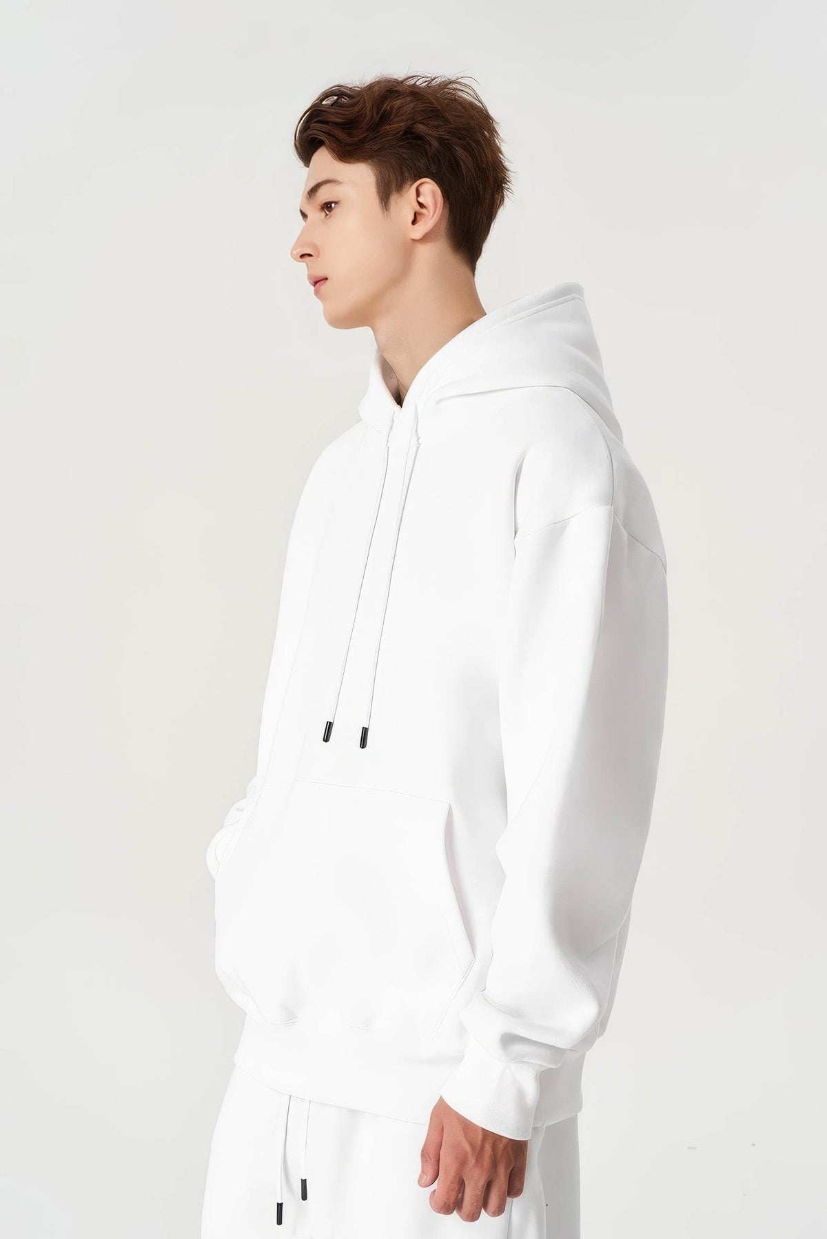 American Style Solid Color 350g Fleece Hoodie