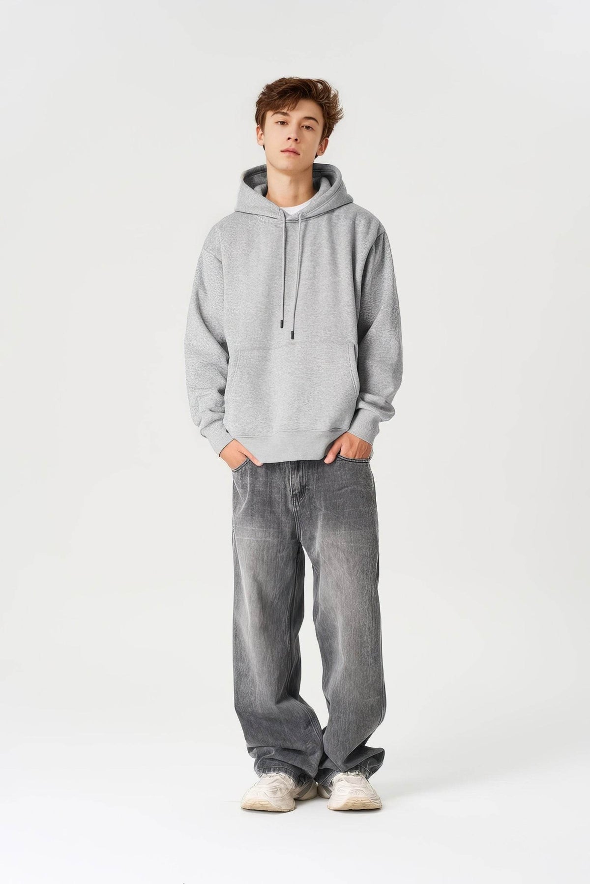 American Style Solid Color 350g Fleece Hoodie