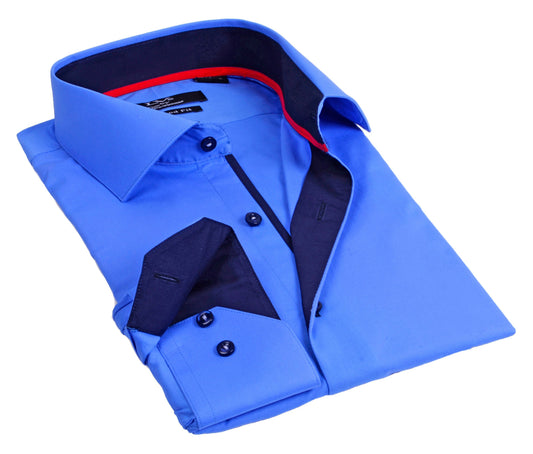 Button-Up Shirt //  - Tailored Fit - contrast  trimming - final sale