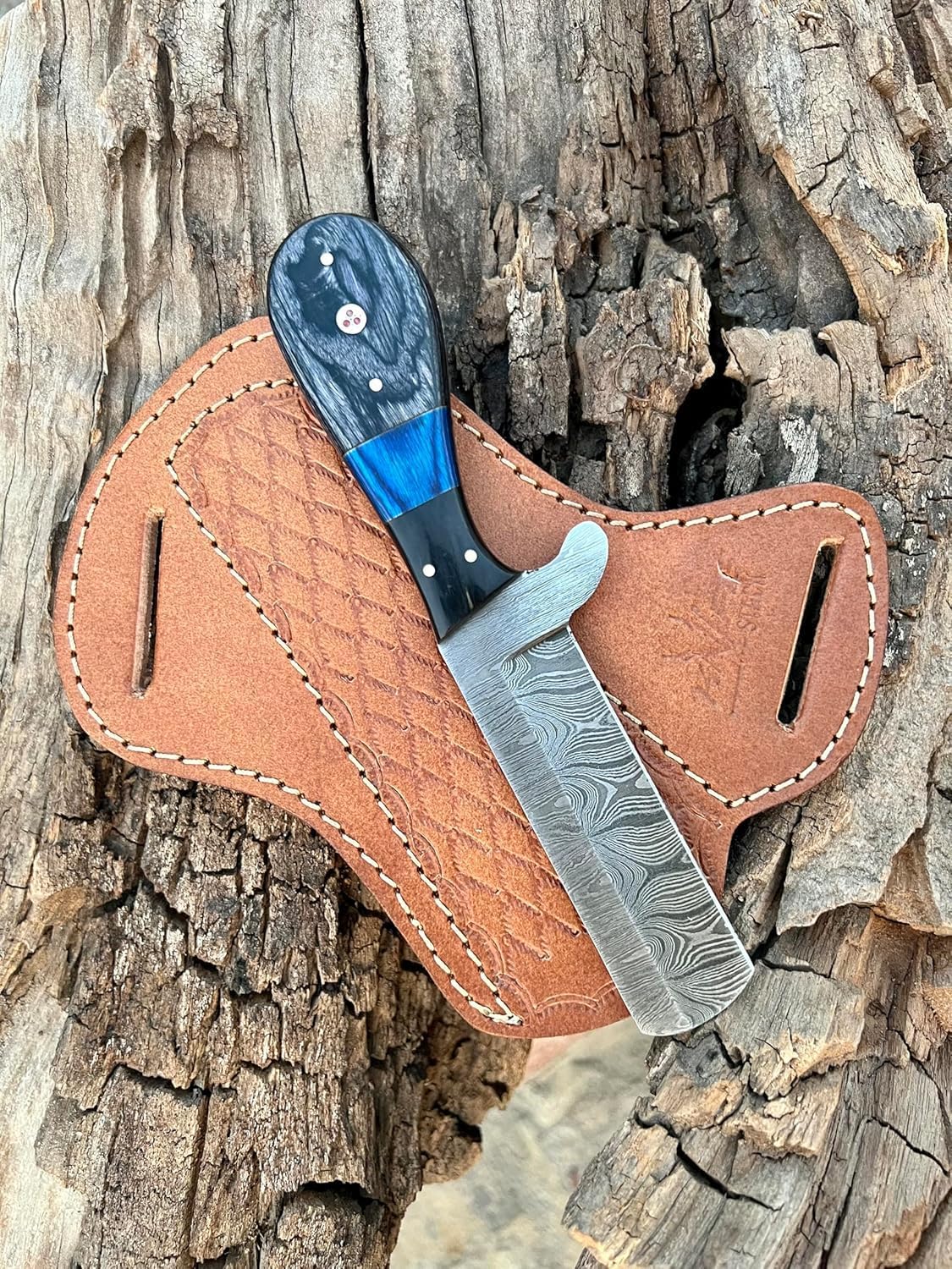 Custom Handmade Bull Cutter Knife – Damascus Steel 4" Blade | BBQ & Meat Knife