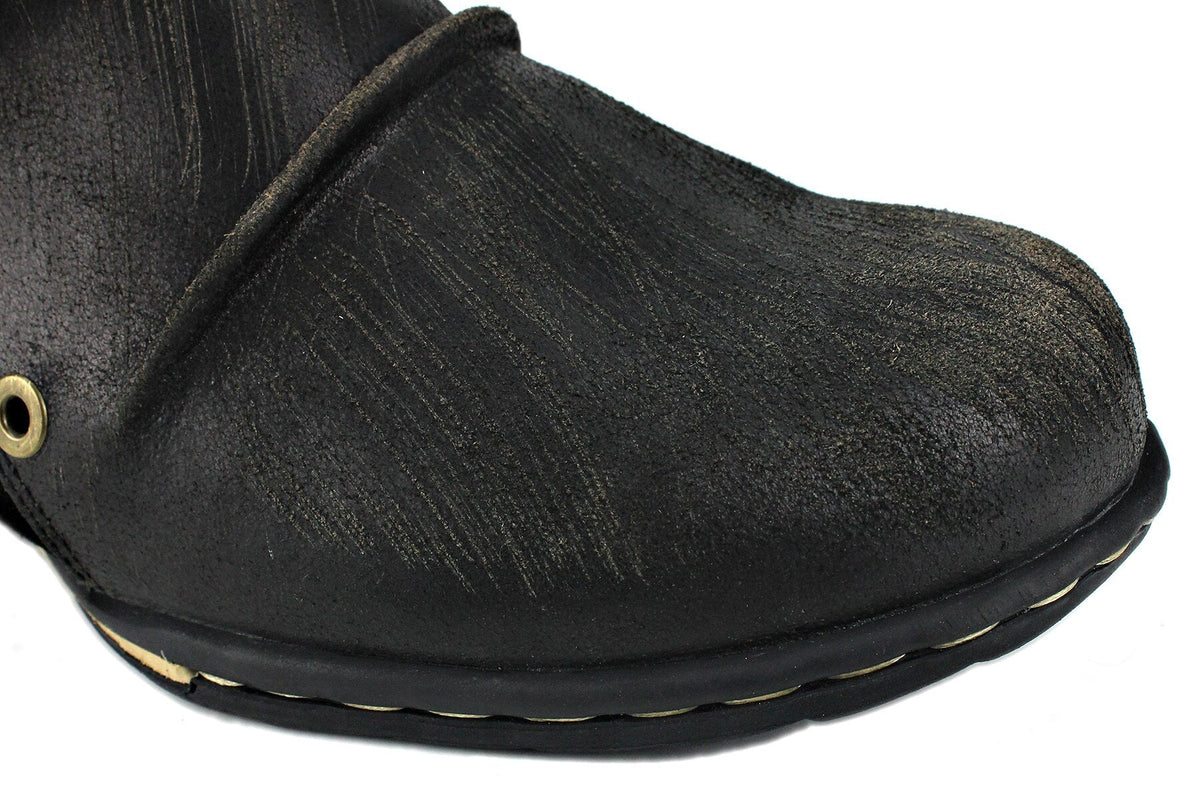 OSSTONE Moto Boots for Men Vintage Zipper-up Retro Leather Chukka Boots Distressed Rock n roll Bike Shoes Punk BootsOS-5008-1-D2