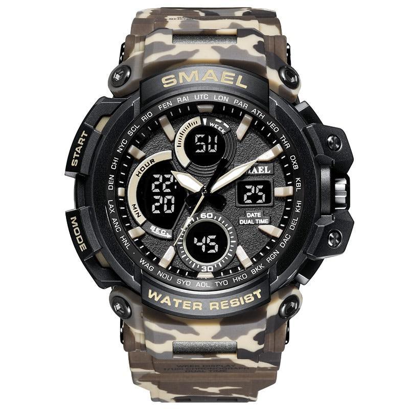 Orange Modern Sport  Waterproof 50M Men Watches With LED Digital Display In Military Armi Relogio Masculino Style