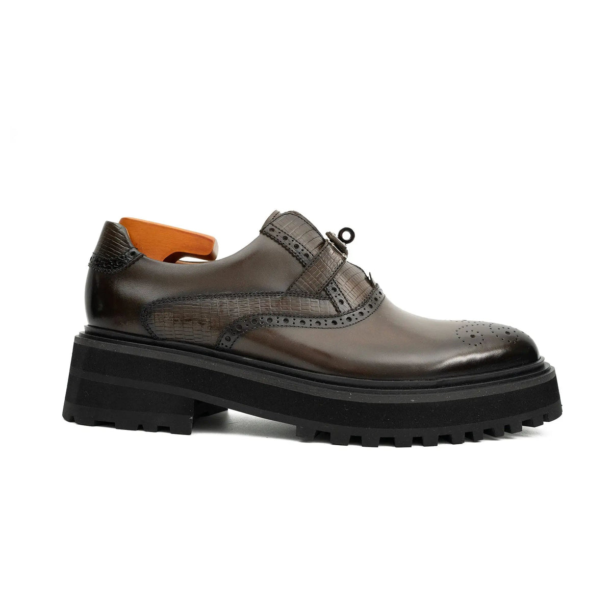 Men's Brogue Detail Leather Loafers