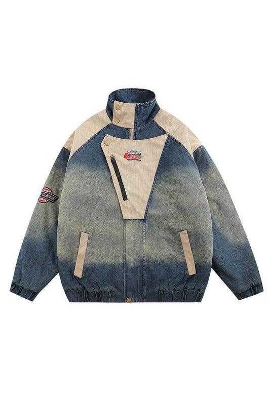 Vintage Embroidered Thickened Denim Jacket