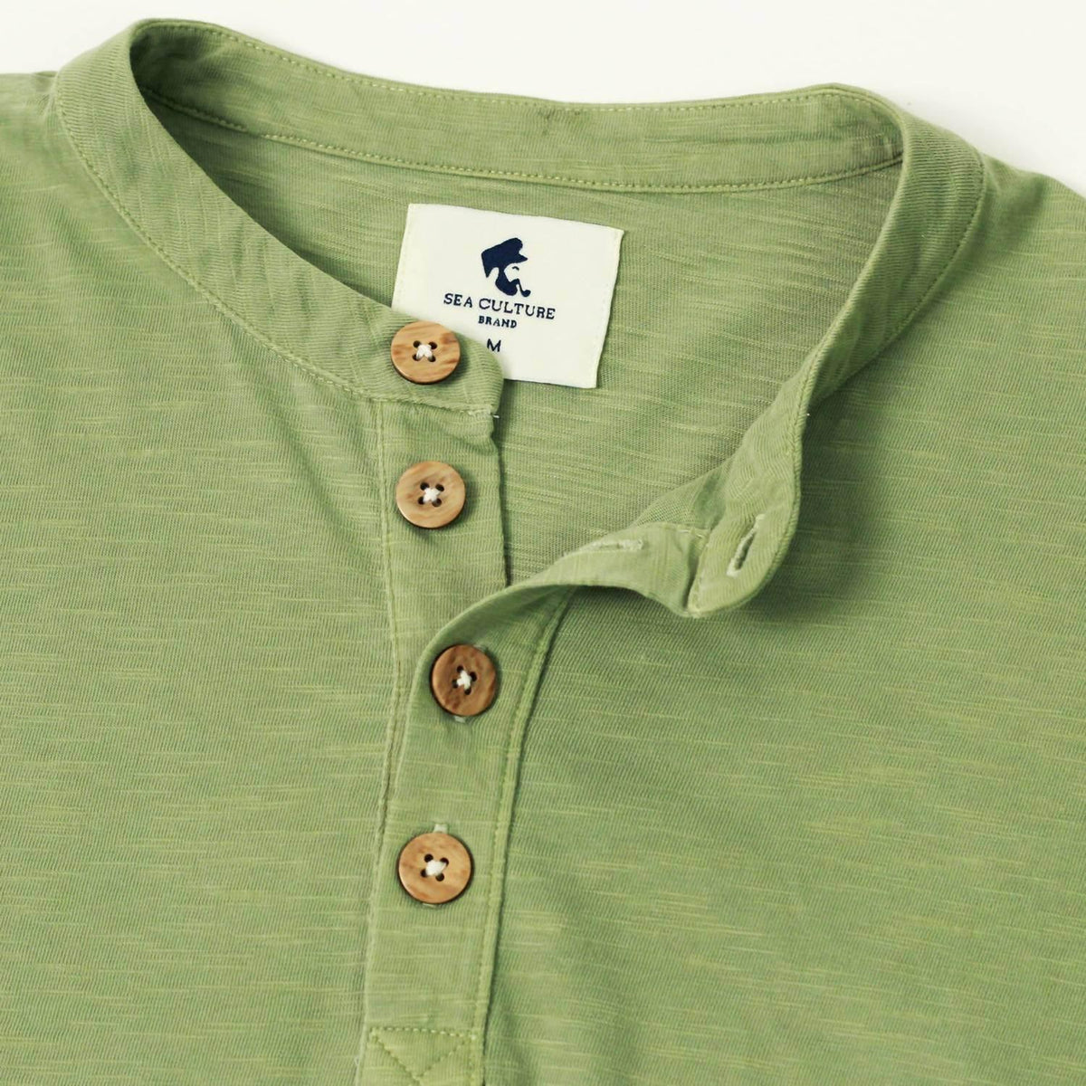 Tea-dyed Long Sleeve Henley Shirt