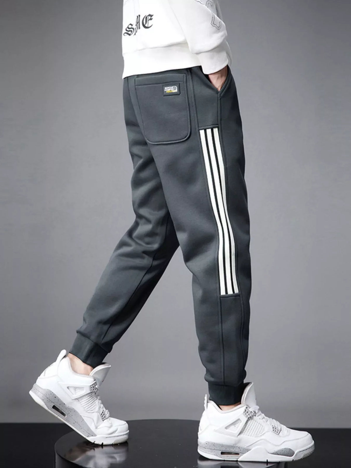 Men's Side Striped Drawstring Joggers