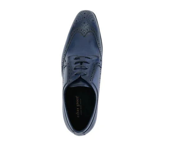 ASHER GREEN -LEATHER WING TIP COMFORTABLE RUBBER SOLE