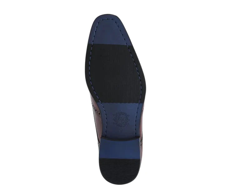 ASHER GREEN -LEATHER WING TIP COMFORTABLE RUBBER SOLE