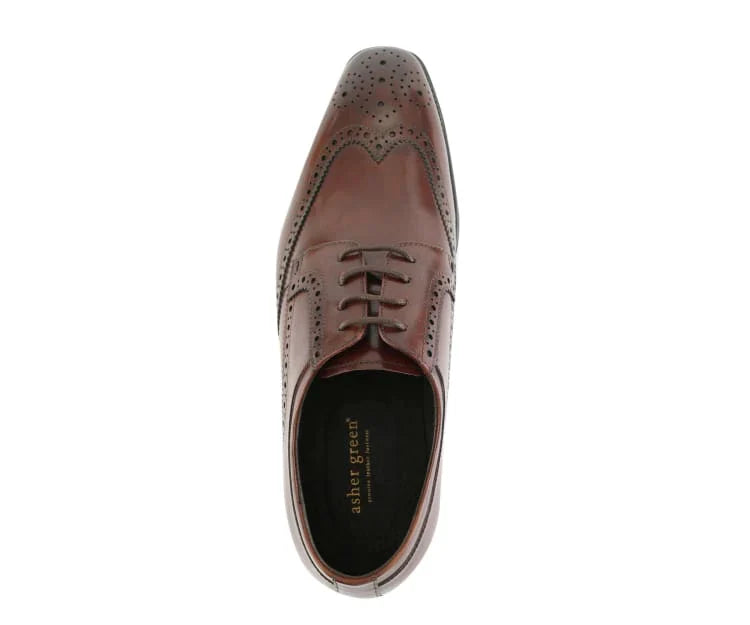 ASHER GREEN -LEATHER WING TIP COMFORTABLE RUBBER SOLE