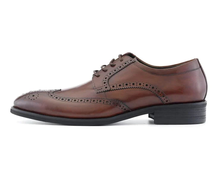 ASHER GREEN -LEATHER WING TIP COMFORTABLE RUBBER SOLE