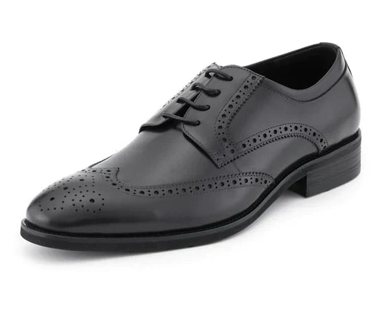 ASHER GREEN -LEATHER WING TIP COMFORTABLE RUBBER SOLE