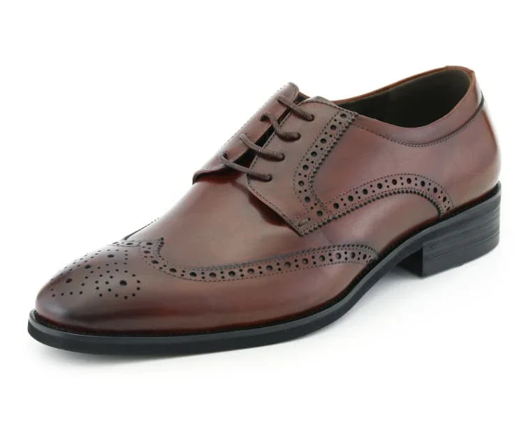 ASHER GREEN -LEATHER WING TIP COMFORTABLE RUBBER SOLE