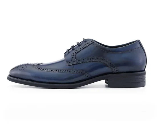 ASHER GREEN -LEATHER WING TIP COMFORTABLE RUBBER SOLE