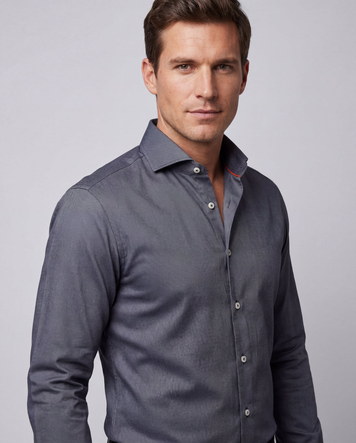 Charcoal  Shirt // Dual cuffs// contemporary fit - Final Sale