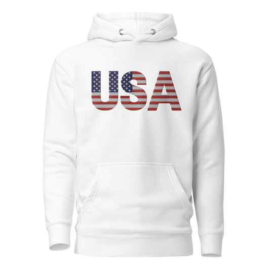 USA Large Embroidery - no sleeve skull - Runs small so size up - Unisex Hoodie